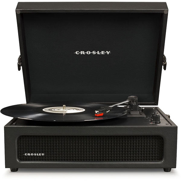 Crosley CR8017B-BK Voyager Portable Turntable with Bluetooth Receiver and Built-in Speakers – Black