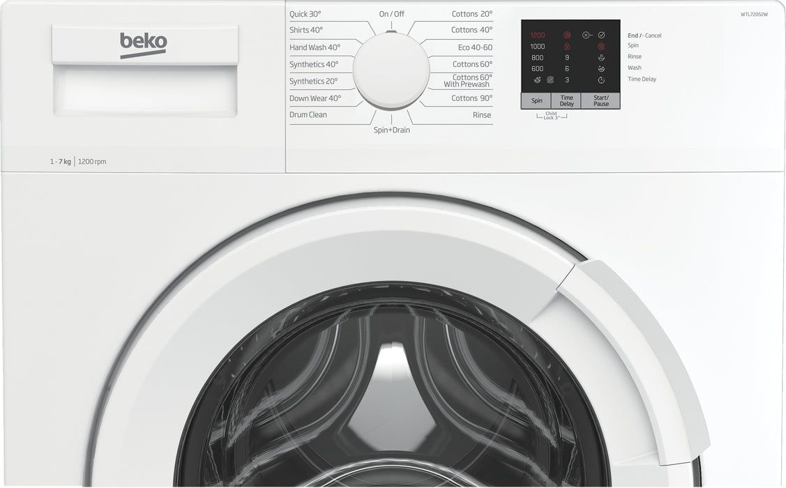 Beko WTL72052W Freestanding 1200 Spin 7kg Washing Machine